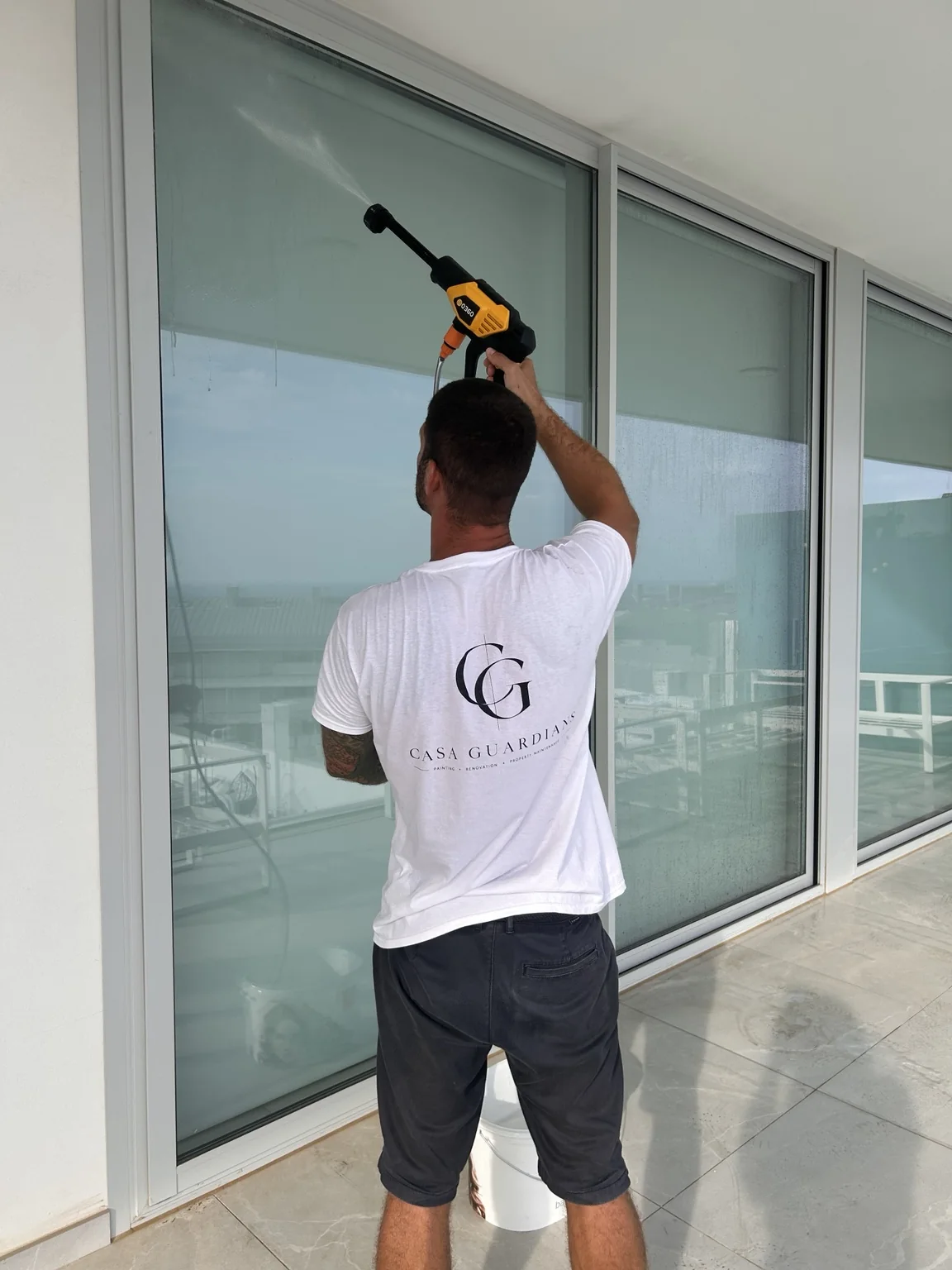 Casa Guardians carrying out professional exterior glass cleaning